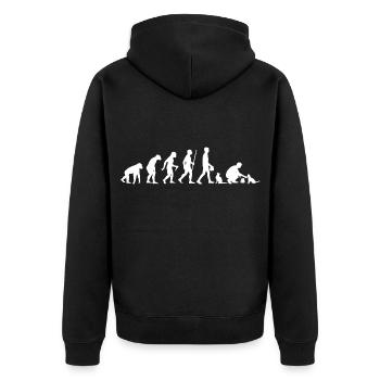 Evolution Katze Katzenbesitzer Katzenhalter - Unisex Premium Bio Zip Hoodie - Schwarz - Hinten - Nico (187cm)