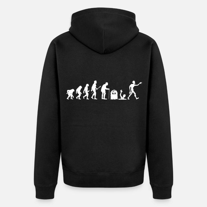 Zombie Human Evolution Halloween - Veste à capuche bio Premium Unisexe - noir