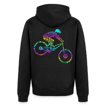 VTT Retro Calligram Cyclisme Mountain Bike Amateurs - Veste à capuche bio Premium Unisexe - noir - Dos - Nico (187cm)