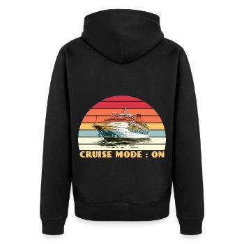 En mode Tour | Aventure de voyage d’été - Veste à capuche bio Premium Unisexe - noir - Dos - Nico (187cm)