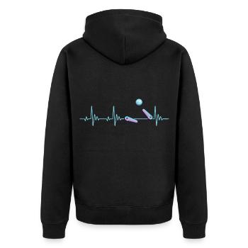 Pinball Retro Arcade Spiel Geschenkidee - Unisex Premium Bio Zip Hoodie - Schwarz - Hinten - Nico (187cm)