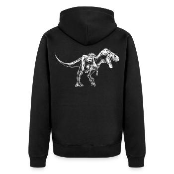 Dinosaurier Dino Gorgosaurus Urzeit Geschenk - Unisex Premium Bio Zip Hoodie - Schwarz - Hinten - Nico (187cm)