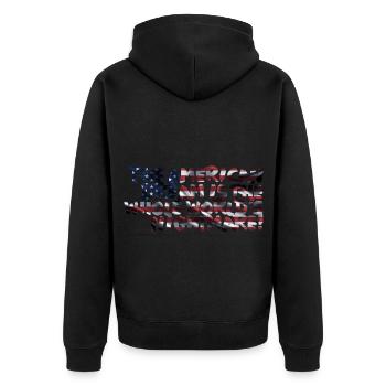 MG Rêve Américain - Veste à capuche bio Premium Unisexe - noir - Dos - Nico (187cm)
