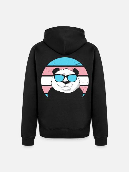 Transgender Panda - Unisex Premium Bio Zip Hoodie - Schwarz