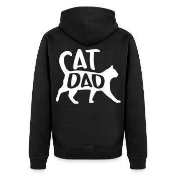 Cat Dad Bester Katzen Papa Vatertag - Unisex Premium Bio Zip Hoodie - Schwarz - Hinten - Nico (187cm)