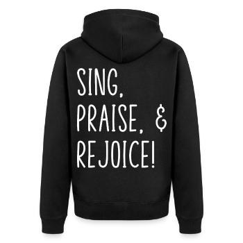 Chanter, louer et se réjouir! Chanteur d’église Soprano C - Veste à capuche bio Premium Unisexe - noir - Dos - Nico (187cm)