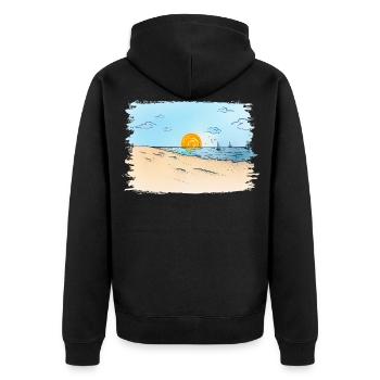 Lever du soleil sur la plage - Veste à capuche bio Premium Unisexe - noir - Dos - Nico (187cm)