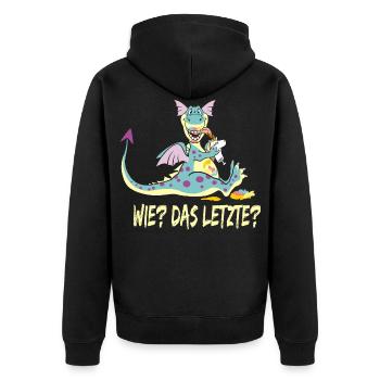 Drachen Wie Das Letzte Drache frisst Einhorn - Unisex Premium Bio Zip Hoodie - Schwarz - Hinten - Nico (187cm)