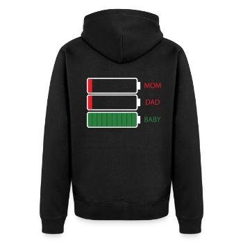 Maman Papa Baby - Veste à capuche bio Premium Unisexe - noir - Dos - Nico (187cm)