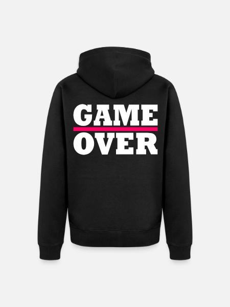 Game over - Unisex Premium Organic Zip Hoodie - black
