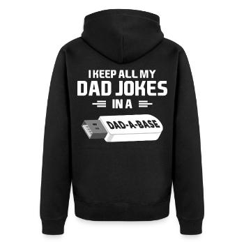 Je garde toutes les blagues de mon père dans un papa une clé USB de base - Veste à capuche bio Premium Unisexe - noir - Dos - Nico (187cm)