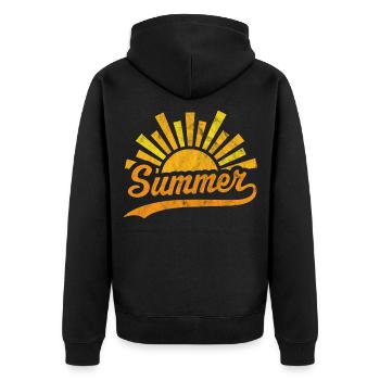 Summer Sun - Unisex Premium Organic Zip Hoodie - black - Back - Nico (187cm)