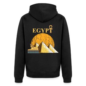 L’Egypte Pharaon Égyptiens de la pyramide cadeau - Veste à capuche bio Premium Unisexe - noir - Dos - Nico (187cm)