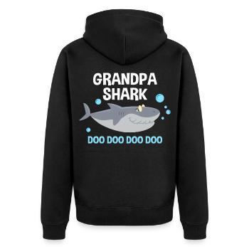 Grand-père Requin Doo Doo Doo Doo Famille Requin - Veste à capuche bio Premium Unisexe - noir - Dos - Nico (187cm)