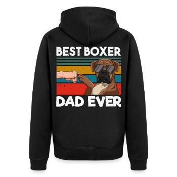 Best Boxer Dad Ever - Unisex Premium Organic Zip Hoodie - black - Back - Nico (187cm)