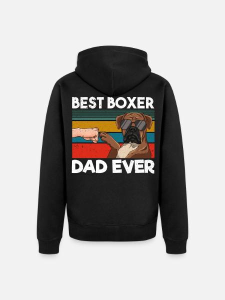 Best Boxer Dad Ever - Unisex Premium Organic Zip Hoodie - black