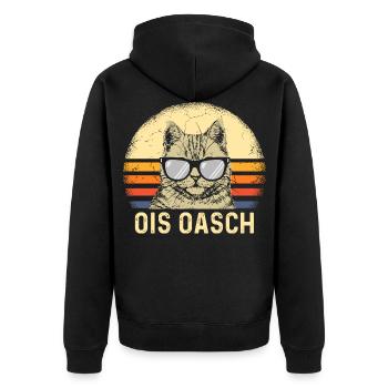 Ois Oasch Süßes Kätzchen Katzen - Unisex Premium Bio Zip Hoodie - Schwarz - Hinten - Nico (187cm)