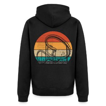 Roller Coaster Adrenaline Amusement Park Gift - Unisex Premium Organic Zip Hoodie - black - Back - Nico (187cm)