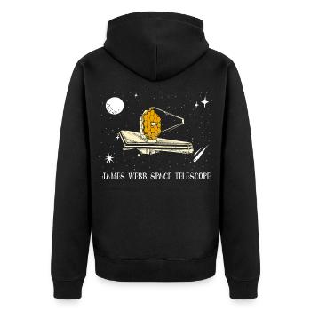 James Webb Space Telescope JWST Space Astronomy - Unisex Premium Bio Zip Hoodie - Schwarz - Hinten - Nico (187cm)