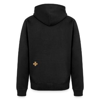 Trust in God - Unisex Premium Bio Zip Hoodie - Schwarz - Hinten - Nico (187cm)