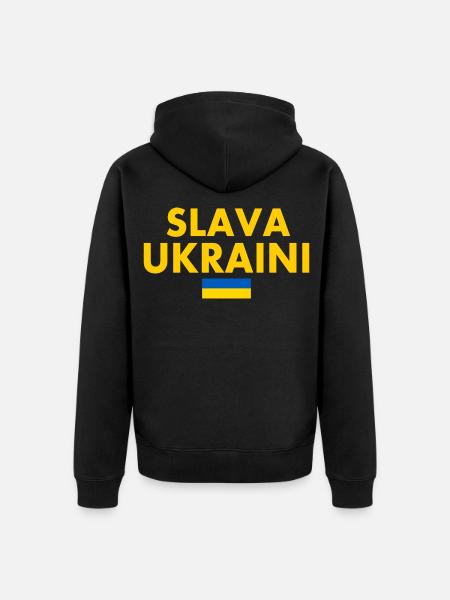 Slava ukraini - Unisex Premium Organic Zip Hoodie - black