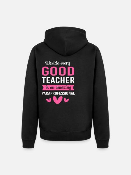 Lehrerassistent Paraprofessional Paraeducator - Unisex Premium Bio Zip Hoodie - Schwarz
