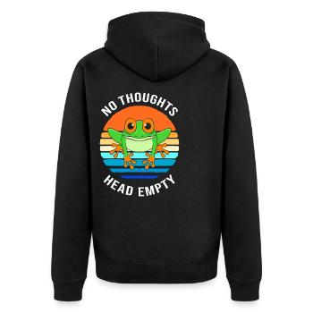 Frosch Laubfrosch - Unisex Premium Bio Zip Hoodie - Schwarz - Hinten - Nico (187cm)