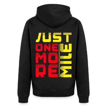 Courir juste un kilomètre de plus Marathon Runner Cadeau - Veste à capuche bio Premium Unisexe - noir - Dos - Nico (187cm)