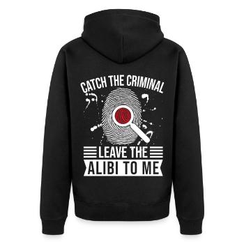 L’analyste médico-légal attrape le crime de l’escouade criminelle - Veste à capuche bio Premium Unisexe - noir - Dos - Nico (187cm)