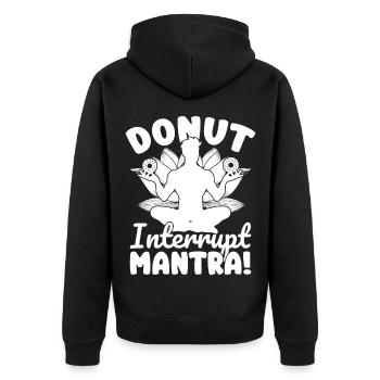 Pilates Enthusiasts Donut Interrupt Mantra Pilates - Unisex Premium Organic Zip Hoodie - black - Back - Nico (187cm)