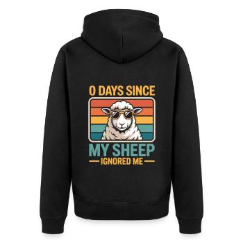 0 jours depuis que mes moutons m’ont ignoré Éleveur de moutons - Veste à capuche bio Premium Unisexe - noir - Dos - Nico (187cm)