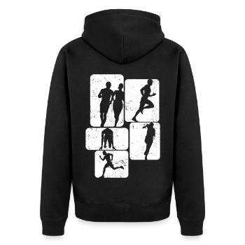 Types de marathon Motivation Course à pied Cadeau - Veste à capuche bio Premium Unisexe - noir - Dos - Nico (187cm)