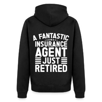 Costume d’agent d’assurance Medicare tout juste retraité - Veste à capuche bio Premium Unisexe - noir - Dos - Nico (187cm)