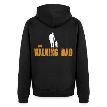 The Walking Dad - Unisex Premium Bio Zip Hoodie - Schwarz - Hinten - Nico (187cm)