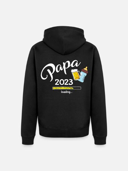 Papa 2023 Loading - Unisex Premium Bio Zip Hoodie - Schwarz