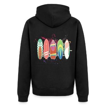 Surffer planche de surf Sports d’été Surf idée cadeau - Veste à capuche bio Premium Unisexe - noir - Dos - Nico (187cm)