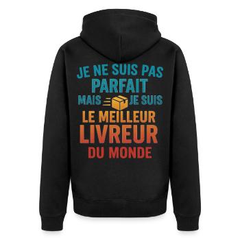 Le meilleur livreur du monde - Veste à capuche bio Premium Unisexe - noir - Dos - Nico (187cm)