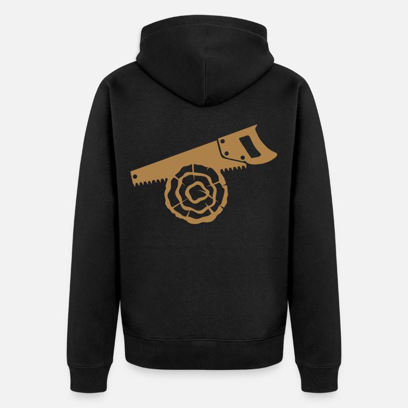 scie bois buche branche - Veste à capuche bio Premium Unisexe - noir