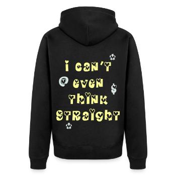 Je ne peux même pas penser à l’amour jaune Żółty - Veste à capuche bio Premium Unisexe - noir - Dos - Nico (187cm)