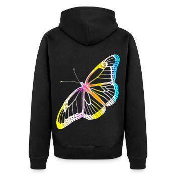 Butterfly Butterfly Monarch Spring Colorful Gift - Unisex Premium Organic Zip Hoodie - black - Back - Nico (187cm)