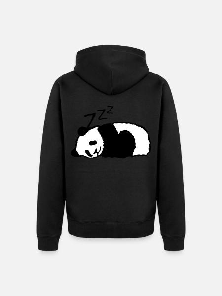 panda sleeps nap sleeping - Unisex Premium Organic Zip Hoodie - black