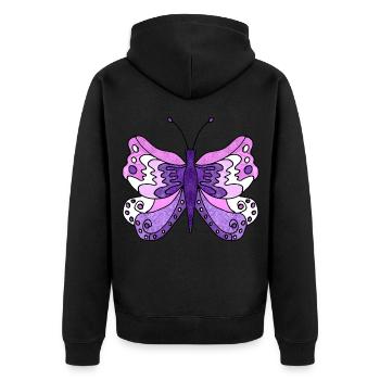 papillon - Veste à capuche bio Premium Unisexe - noir - Dos - Nico (187cm)