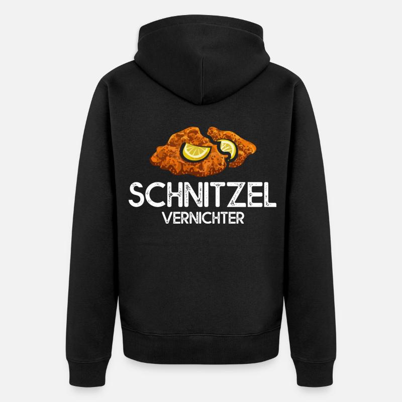 Schnitzel Vernichter Schnitzelfreunde - Unisex Premium Bio Zip Hoodie - Schwarz