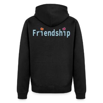 Friendship Freundschaft Freunde Freundin Freund - Unisex Premium Bio Zip Hoodie - Schwarz - Hinten - Nico (187cm)