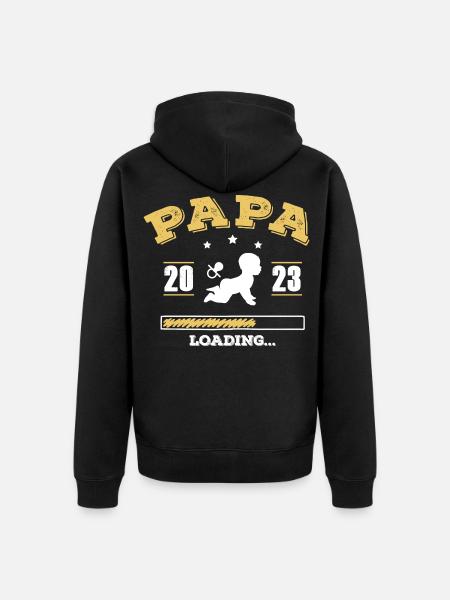 Papa 2023 Loading - Unisex Premium Bio Zip Hoodie - Schwarz