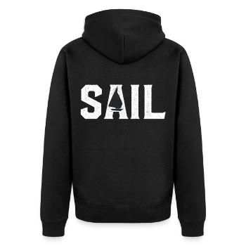 Sail Boat - Unisex Premium Organic Zip Hoodie - black - Back - Nico (187cm)