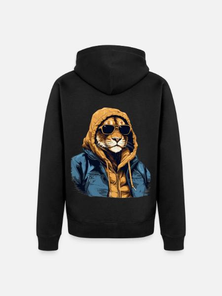Mountain Lion Street Klimaer | elskere - Premium økologisk unisex-hættejakke - sort