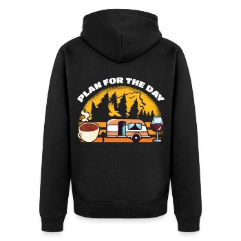 Plan Pour Le jour Café Camping Boire vin - Veste à capuche bio Premium Unisexe - noir - Dos - Nico (187cm)