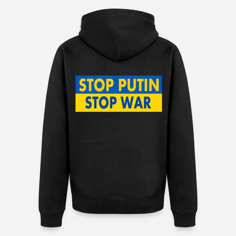Stop war - Veste à capuche bio Premium Unisexe - noir