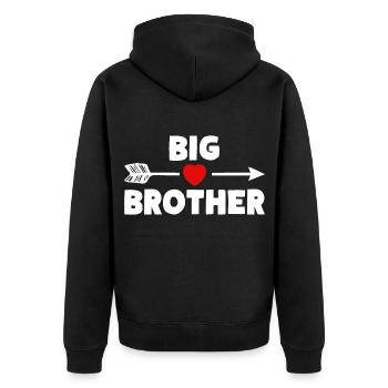 BIG BROTHER Frères et sœurs Cœur - Veste à capuche bio Premium Unisexe - noir - Dos - Nico (187cm)